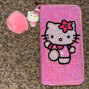Pink sparkly hello kitty wallet